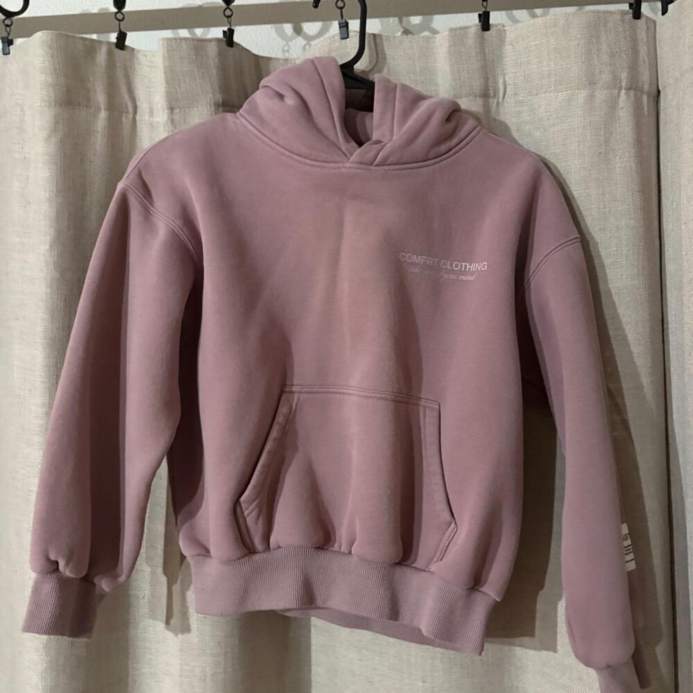 Comfort clothing pink hoodie size